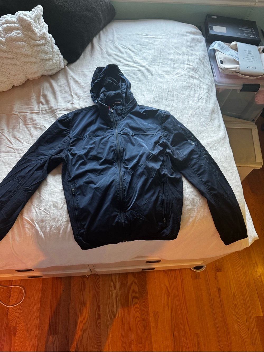 Tommy Hilfiger Black Hooded Windbreaker Jacket
